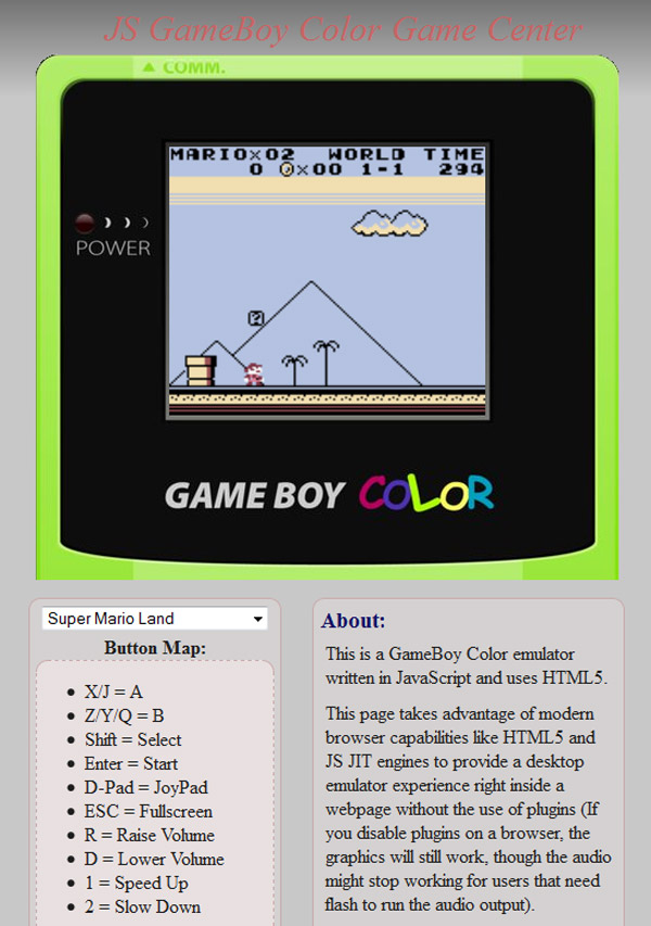 game boy color emulator