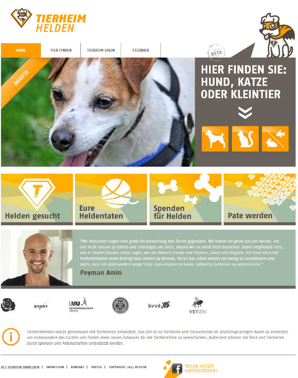 Tierheimhelden ist online! – Vernetzung von Tierheimen und Tiersuchenden